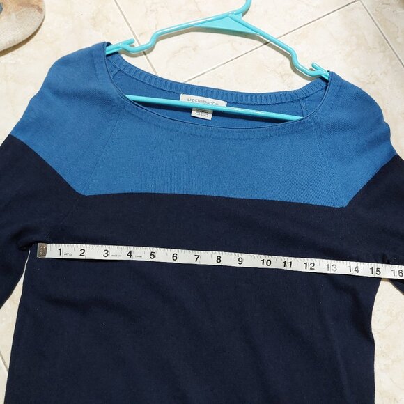 Liz Claiborne Multi Colored Top Sweet Blues Comfortable Casual Tops  SMALL - Picture 6 of 8